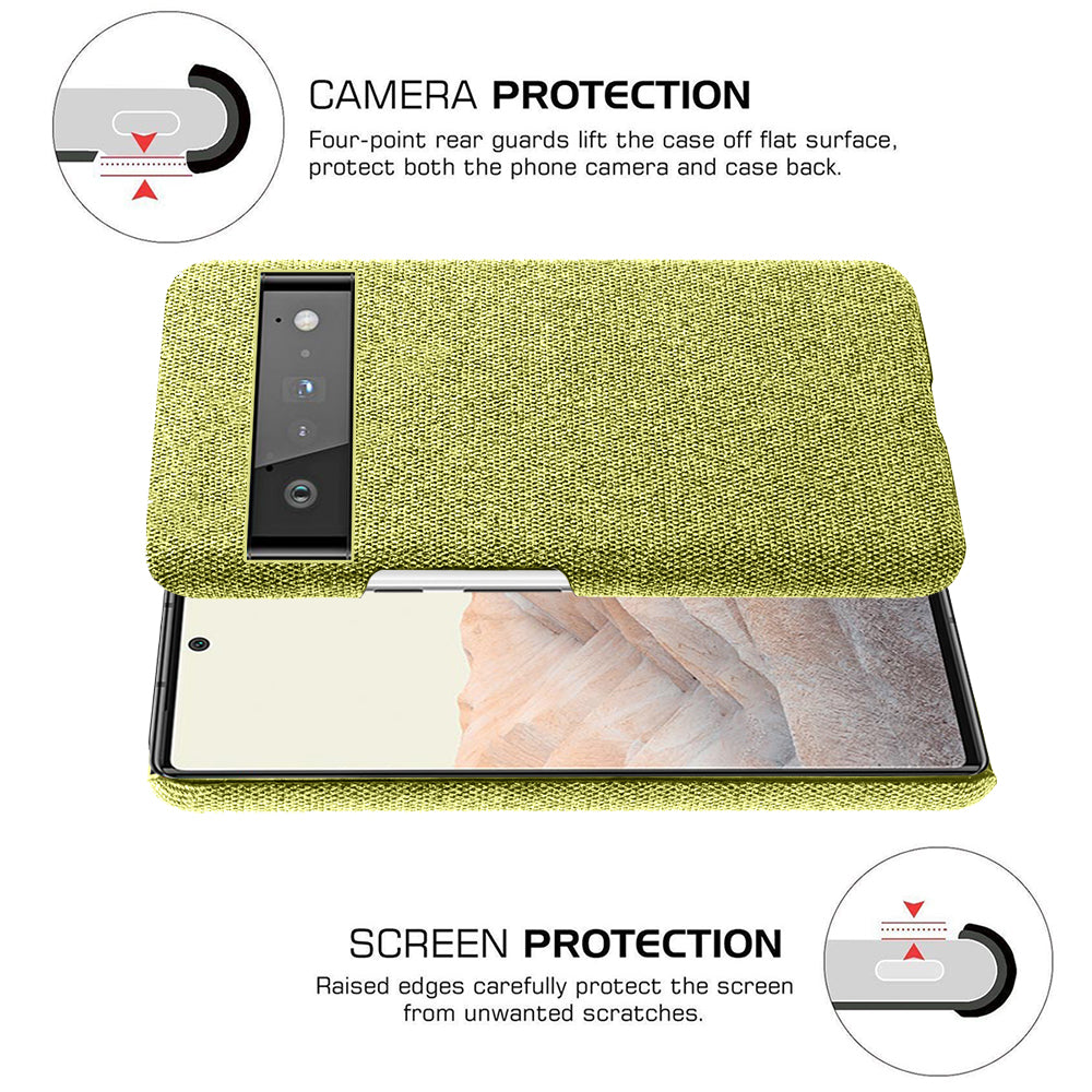 For Google Pixel 6 Pro Cloth Coated Hard PC Shockproof Non-Slip Phone Case Anti-Fingerprints Cover