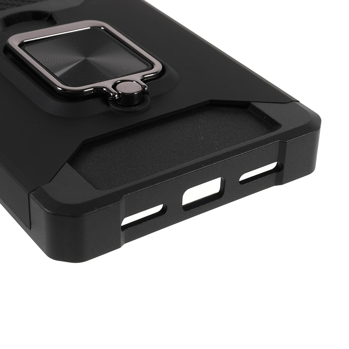Ring Kickstand Hard PC + TPU 2-in-1 Shockproof Protective Case with Slide Camera Cover and Card Holder for Google Pixel 6