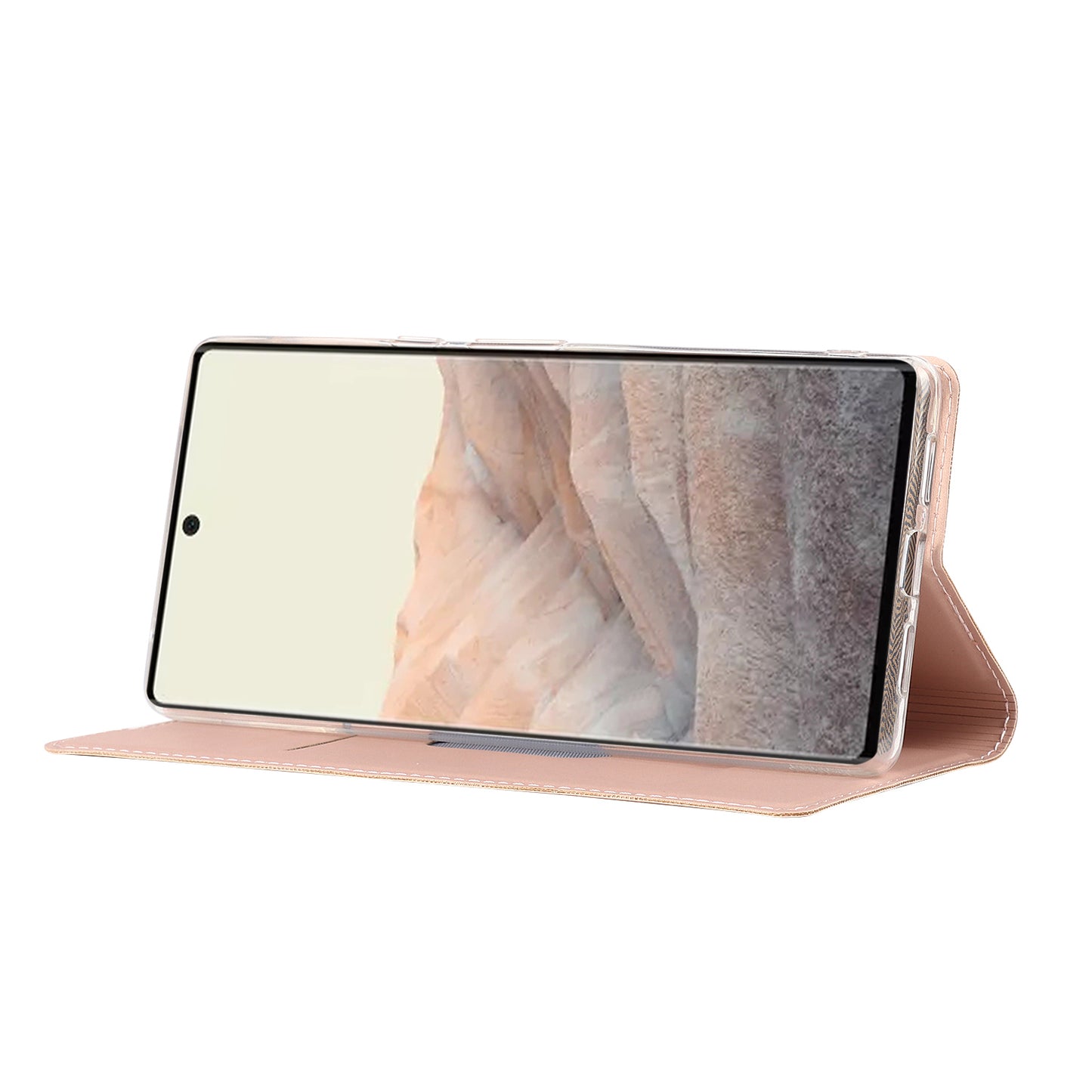 PU Leather Card Holder Design Light Slim Protective Phone Case with Stand for Google Pixel 6 Pro