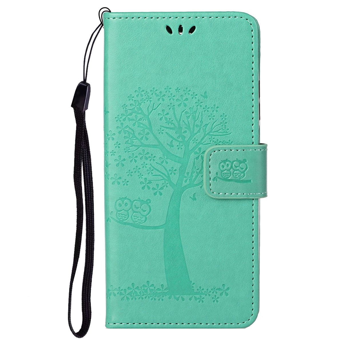 Scratch-proof PU Leather Protective Cover Imprinted Owl Pattern Phone Case with Stand Wallet for Google Pixel 6a