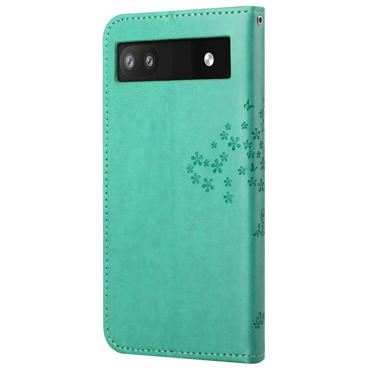 Scratch-proof PU Leather Protective Cover Imprinted Owl Pattern Phone Case with Stand Wallet for Google Pixel 6a