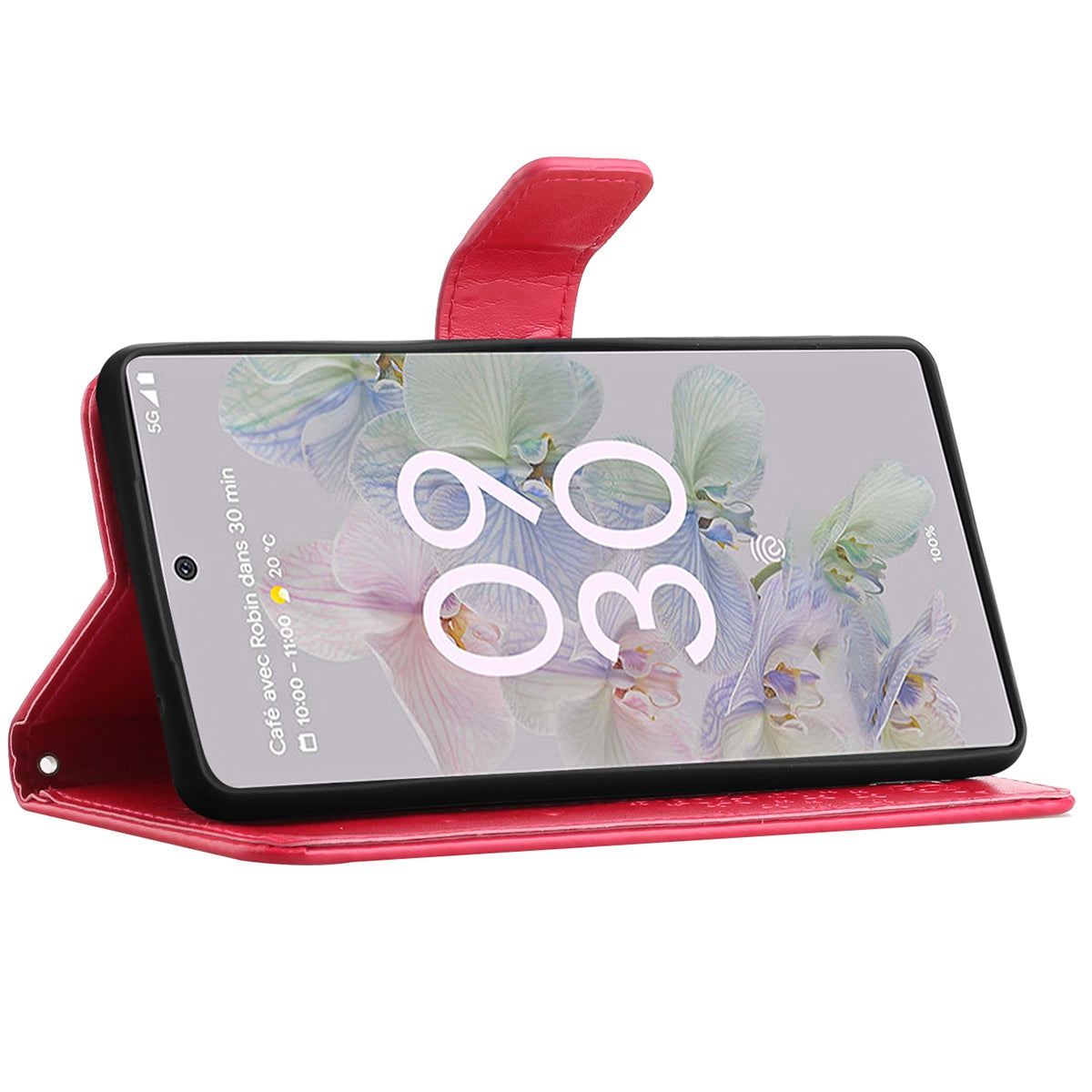 Scratch-proof PU Leather Protective Cover Imprinted Owl Pattern Phone Case with Stand Wallet for Google Pixel 6a