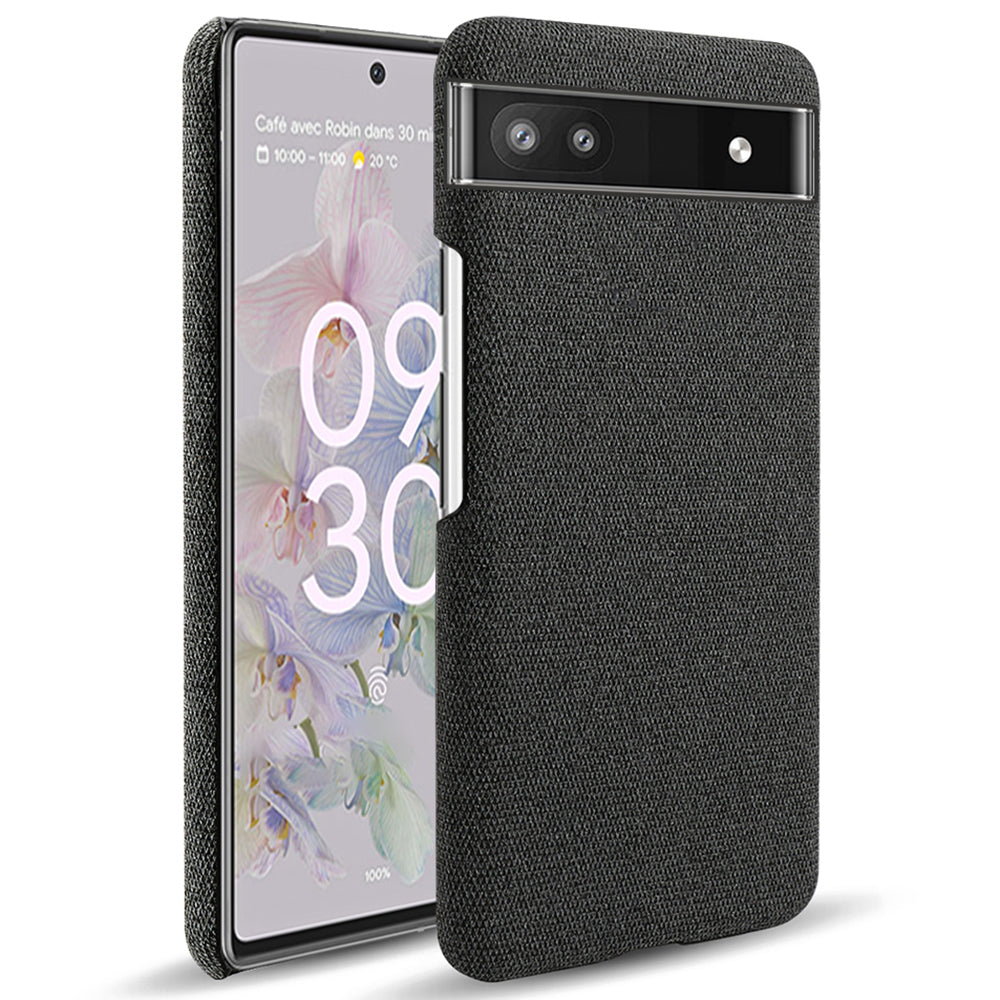 Cloth Texture Coating Shockproof Hard PC Phone Case Shell for Google Pixel 6a
