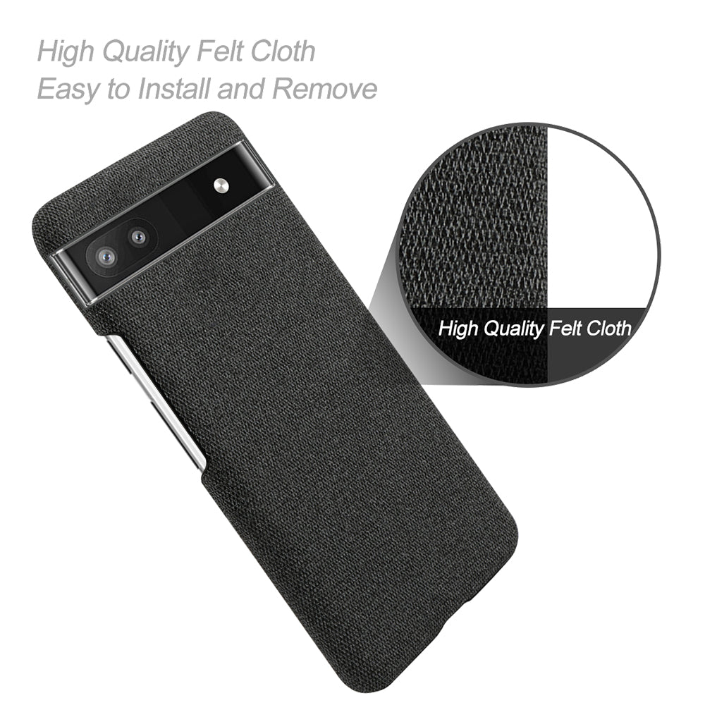 Cloth Texture Coating Shockproof Hard PC Phone Case Shell for Google Pixel 6a