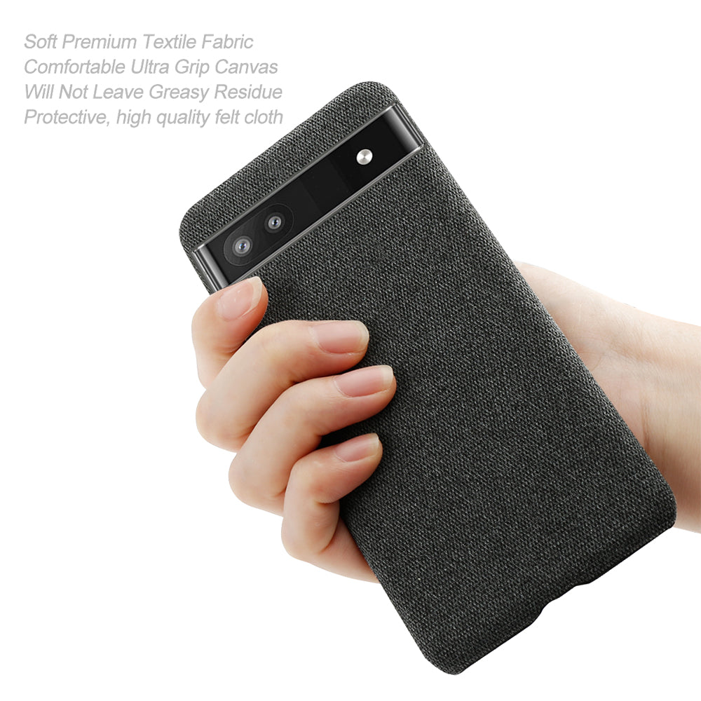 Cloth Texture Coating Shockproof Hard PC Phone Case Shell for Google Pixel 6a