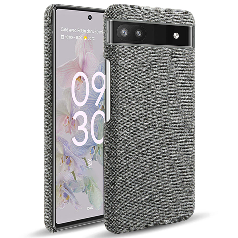 Cloth Texture Coating Shockproof Hard PC Phone Case Shell for Google Pixel 6a