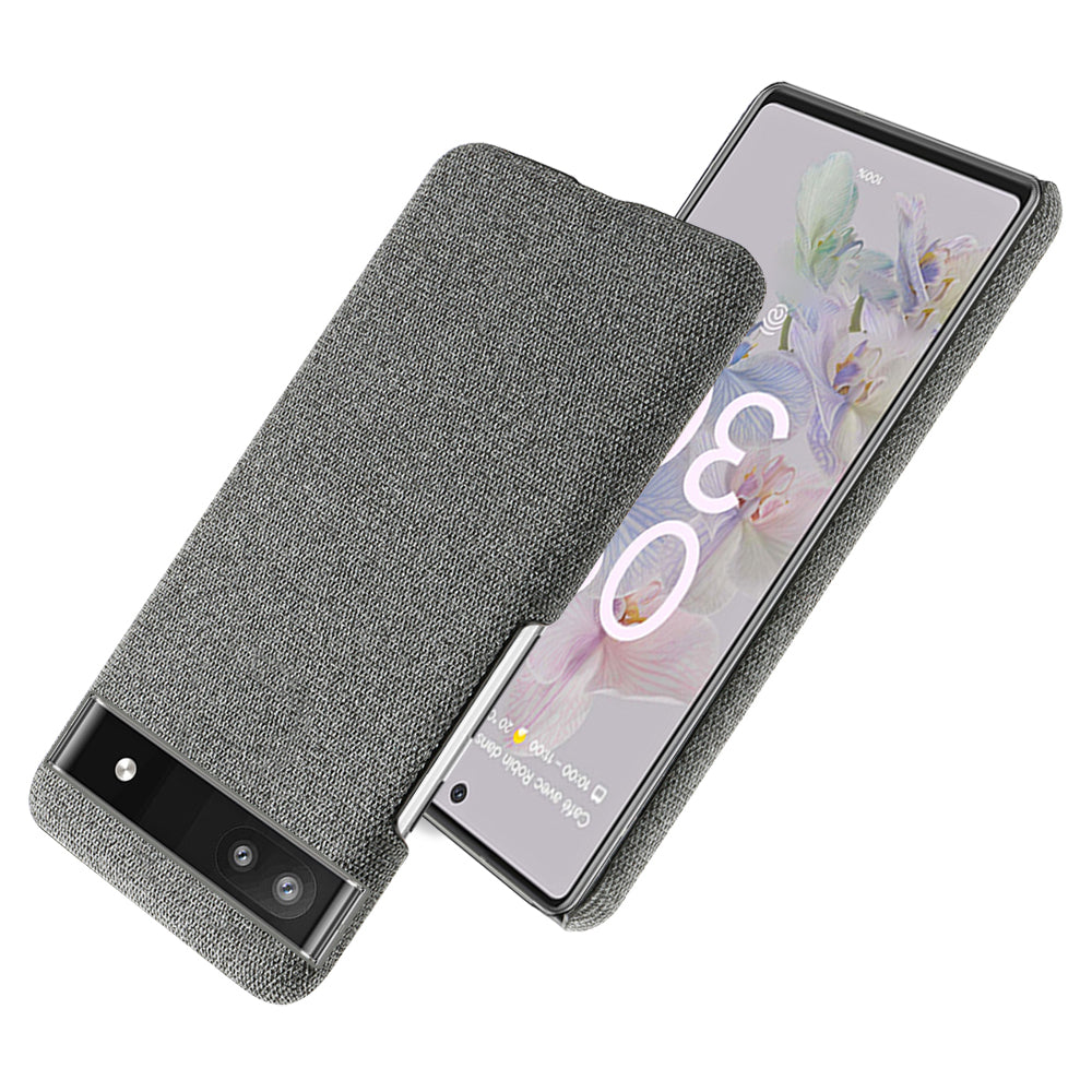 Cloth Texture Coating Shockproof Hard PC Phone Case Shell for Google Pixel 6a