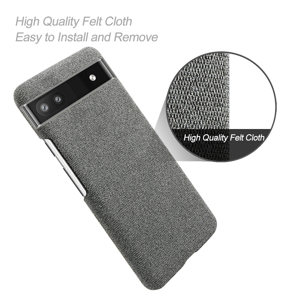 Cloth Texture Coating Shockproof Hard PC Phone Case Shell for Google Pixel 6a
