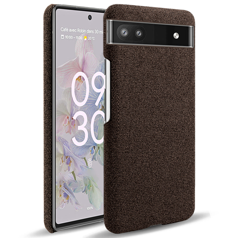 Cloth Texture Coating Shockproof Hard PC Phone Case Shell for Google Pixel 6a