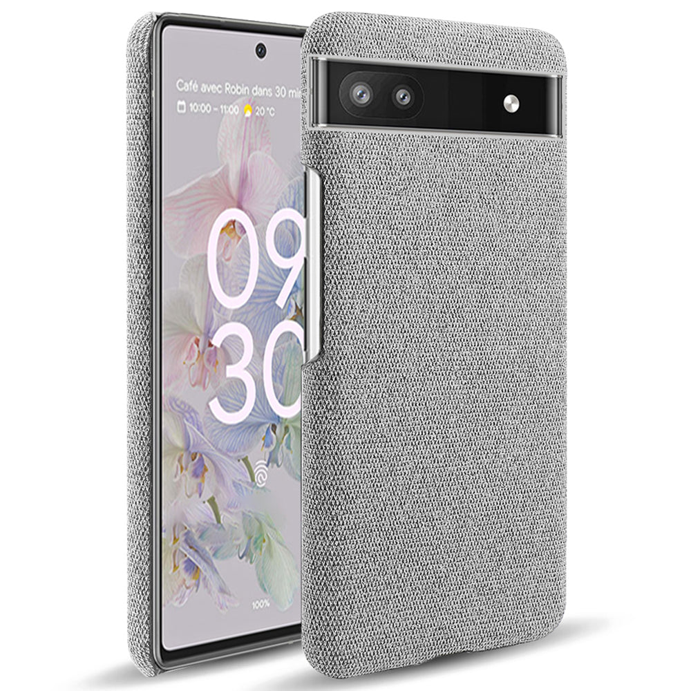 Cloth Texture Coating Shockproof Hard PC Phone Case Shell for Google Pixel 6a