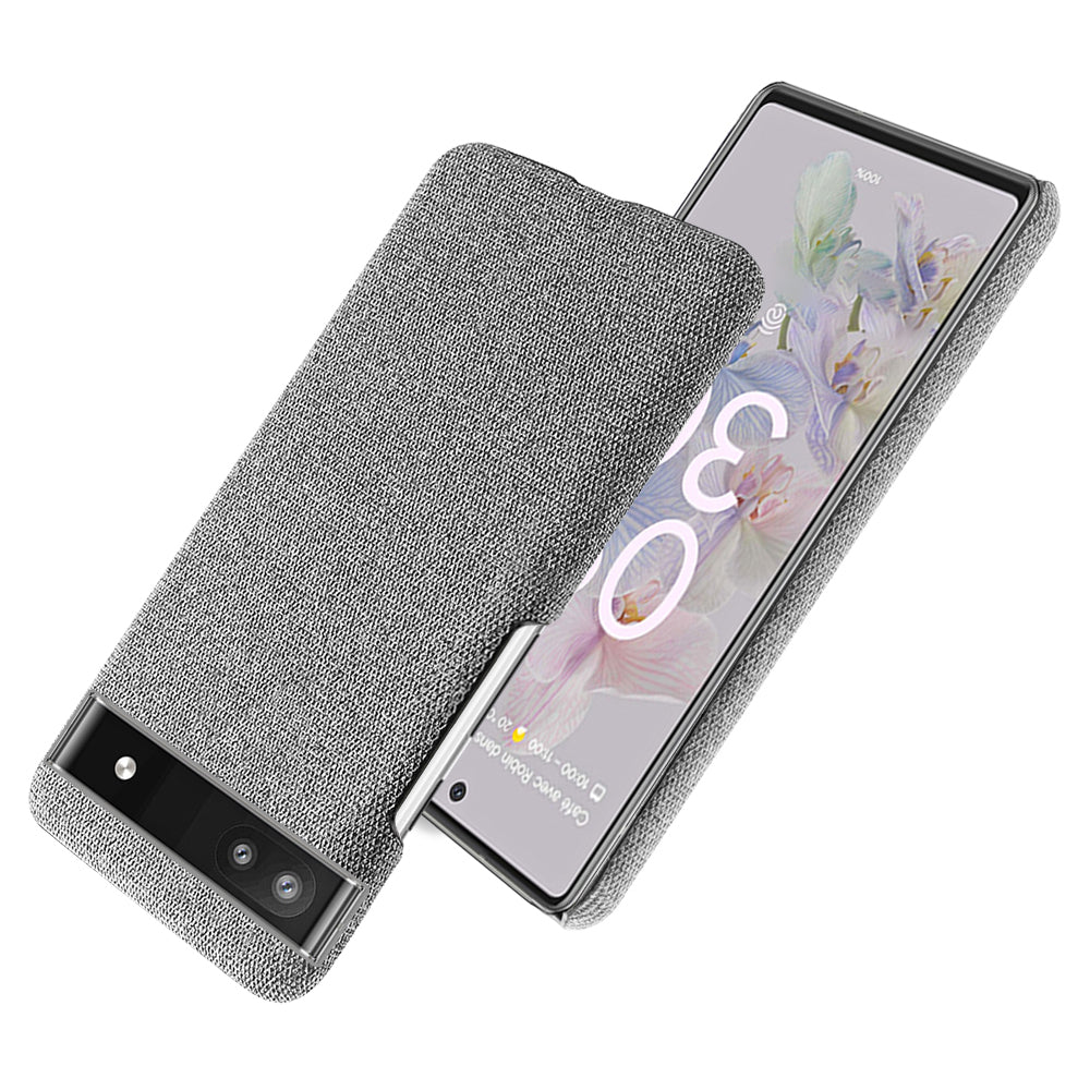 Cloth Texture Coating Shockproof Hard PC Phone Case Shell for Google Pixel 6a