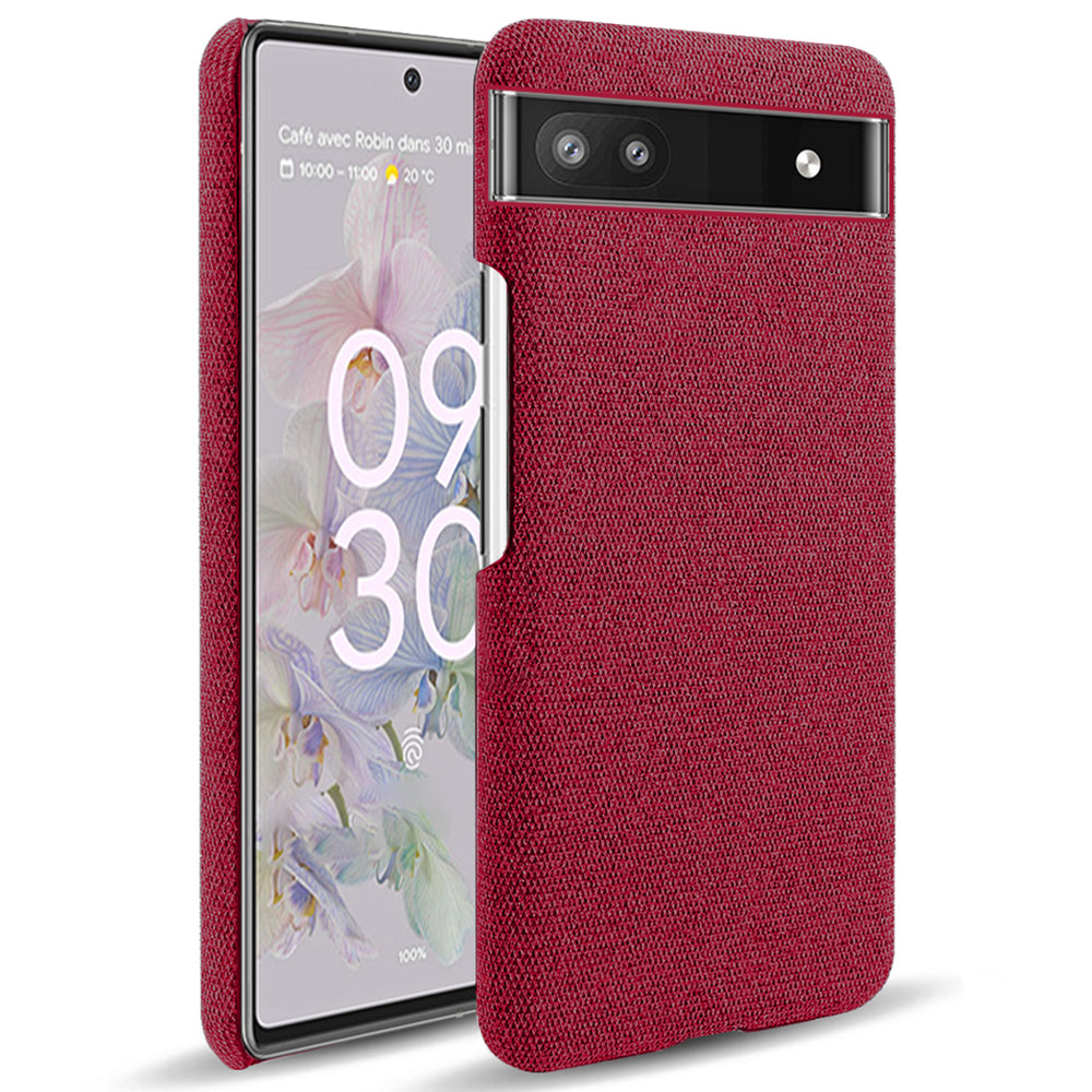 Cloth Texture Coating Shockproof Hard PC Phone Case Shell for Google Pixel 6a