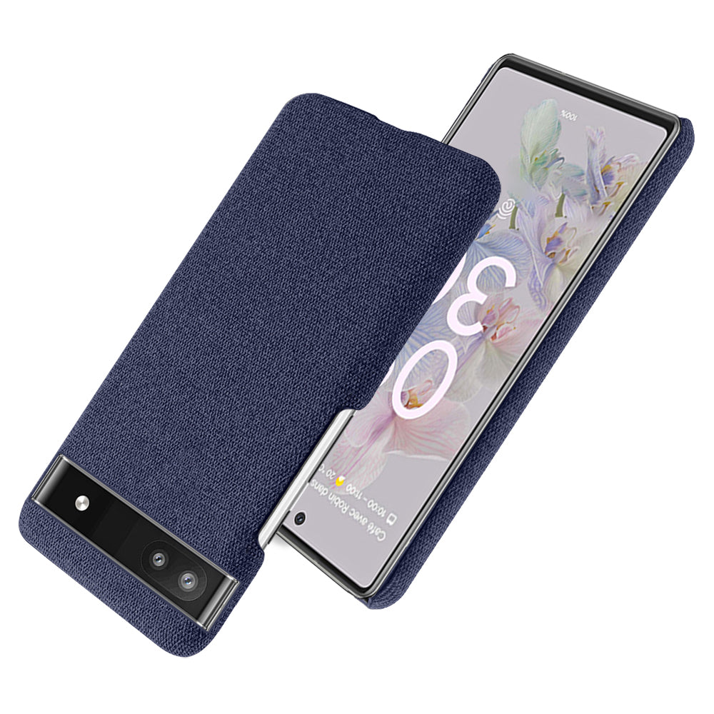 Cloth Texture Coating Shockproof Hard PC Phone Case Shell for Google Pixel 6a