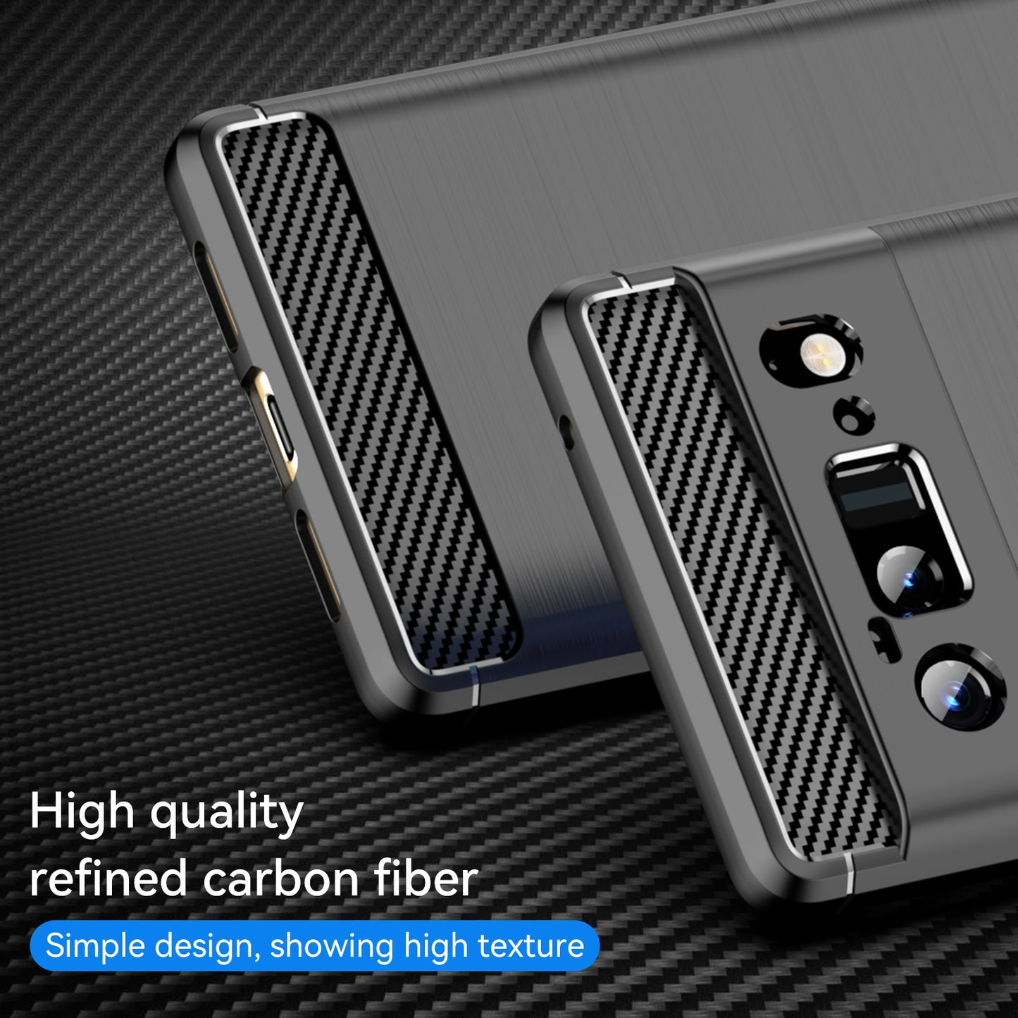 1.8mm Carbon Fiber Texture TPU Case Brushed Surface Anti-Scratch Anti-Fall Phone Protective Cover for Google Pixel 6 Pro