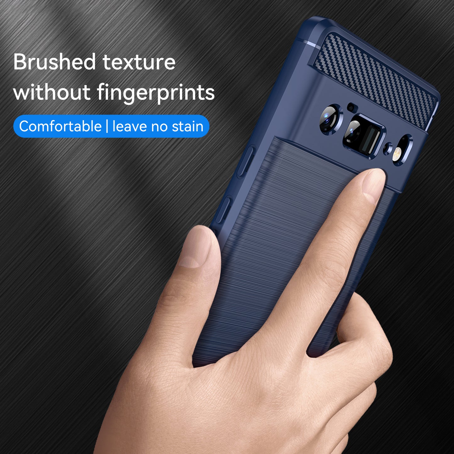 1.8mm Carbon Fiber Texture TPU Case Brushed Surface Anti-Scratch Anti-Fall Phone Protective Cover for Google Pixel 6 Pro