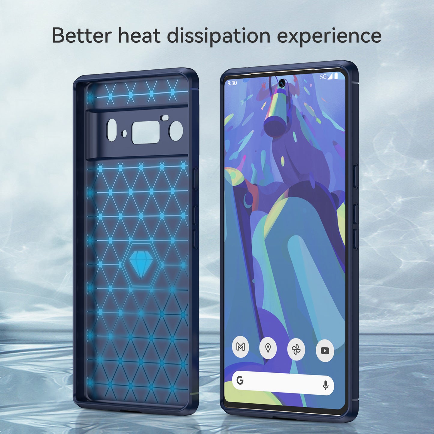 1.8mm Carbon Fiber Texture TPU Case Brushed Surface Anti-Scratch Anti-Fall Phone Protective Cover for Google Pixel 6 Pro