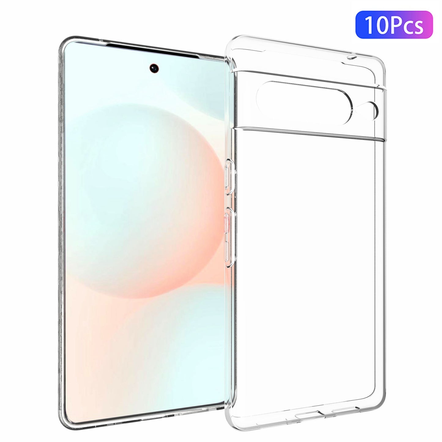10Pcs/Pack Mobile Phone Covering for Google Pixel 7 Pro, Clear TPU Phone Case Inner Watermark-Free Phone Shell