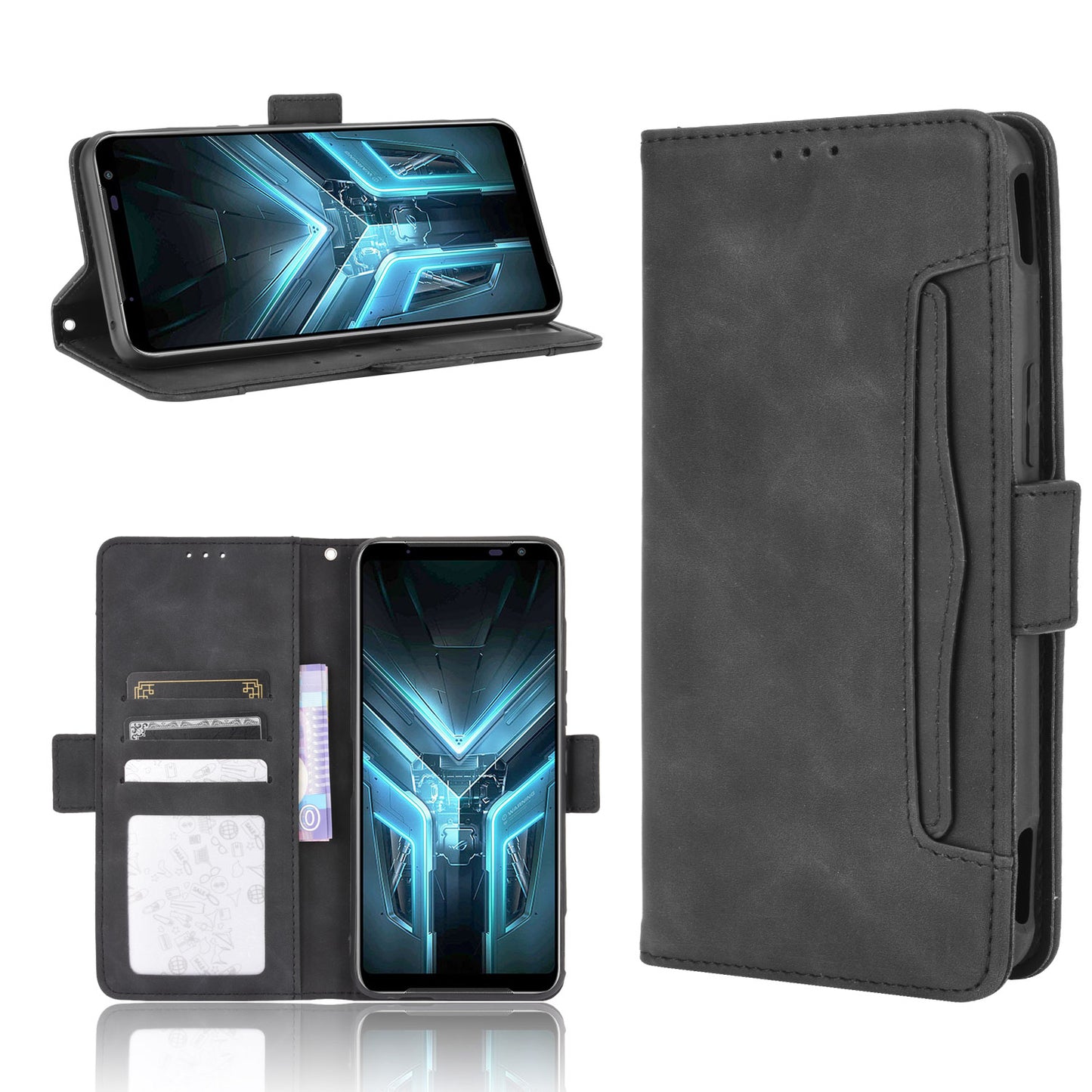 Wallet Stand Flip Leather Protective Case for Asus ROG Phone 3/ZS661KS/ROG Phone 3 Strix