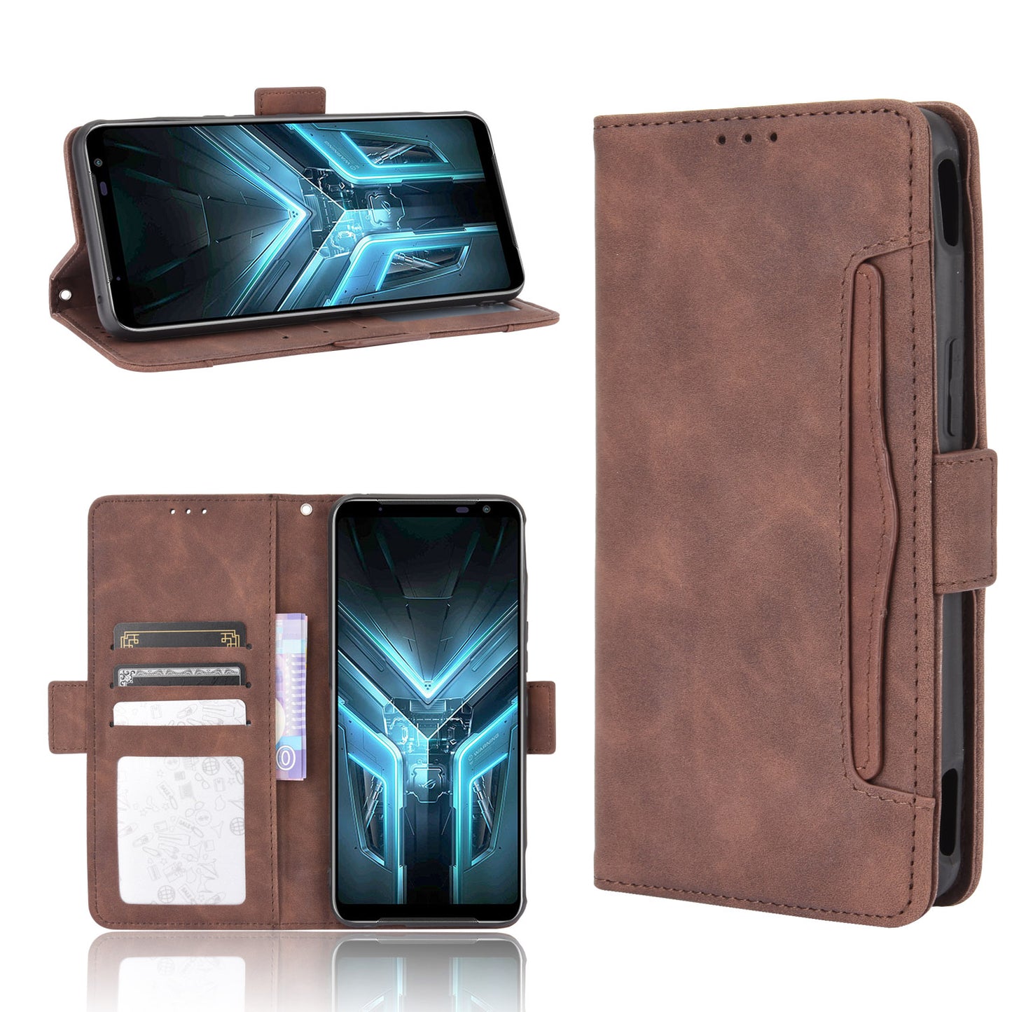 Wallet Stand Flip Leather Protective Case for Asus ROG Phone 3/ZS661KS/ROG Phone 3 Strix