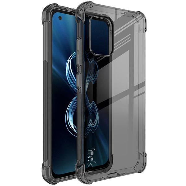 IMAK Flexible TPU Case Shock-Proof Cover with High Definition Screen Protector for Asus Zenfone 8 ZS590KS