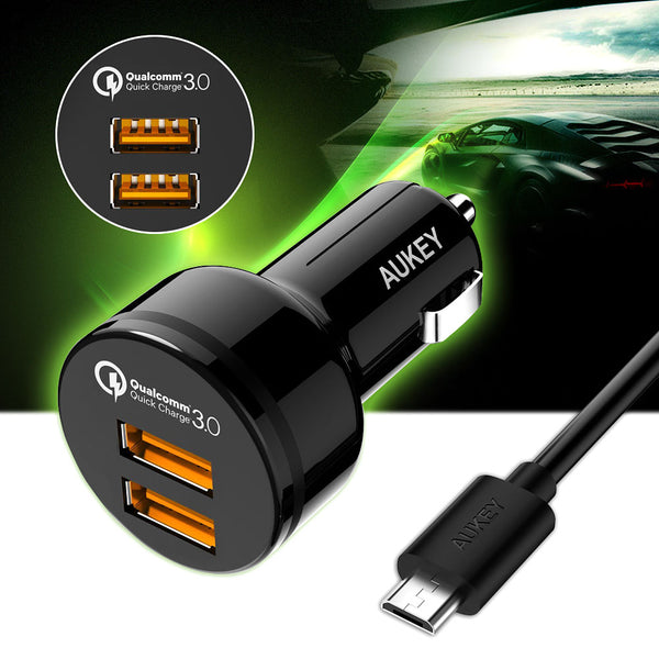 AUKEY CC-T8 Qualcomm Quick Charge 3.0 2-Port USB Car Charger