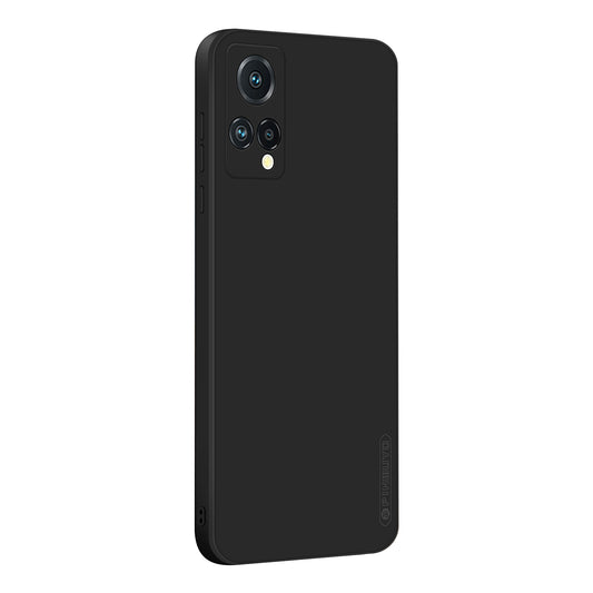 PINWUYO Precise Cutouts Phone Case for Meizu 18X, Smooth Touch Silicone Anti-Scratch Fiber Flocking Protective Cover