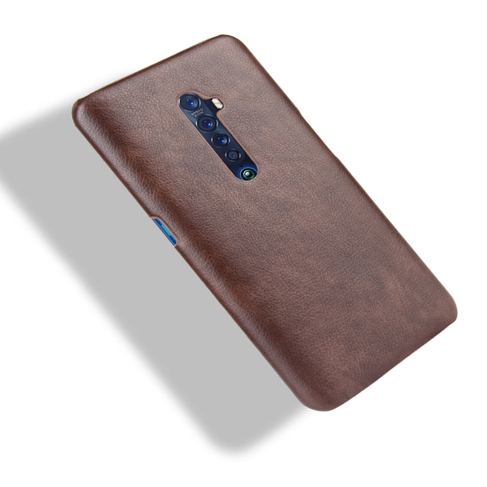 Litchi Texture PU Leather Coated PC Back Case for OPPO Reno 2