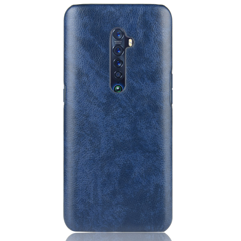 Litchi Texture PU Leather Coated PC Back Case for OPPO Reno 2