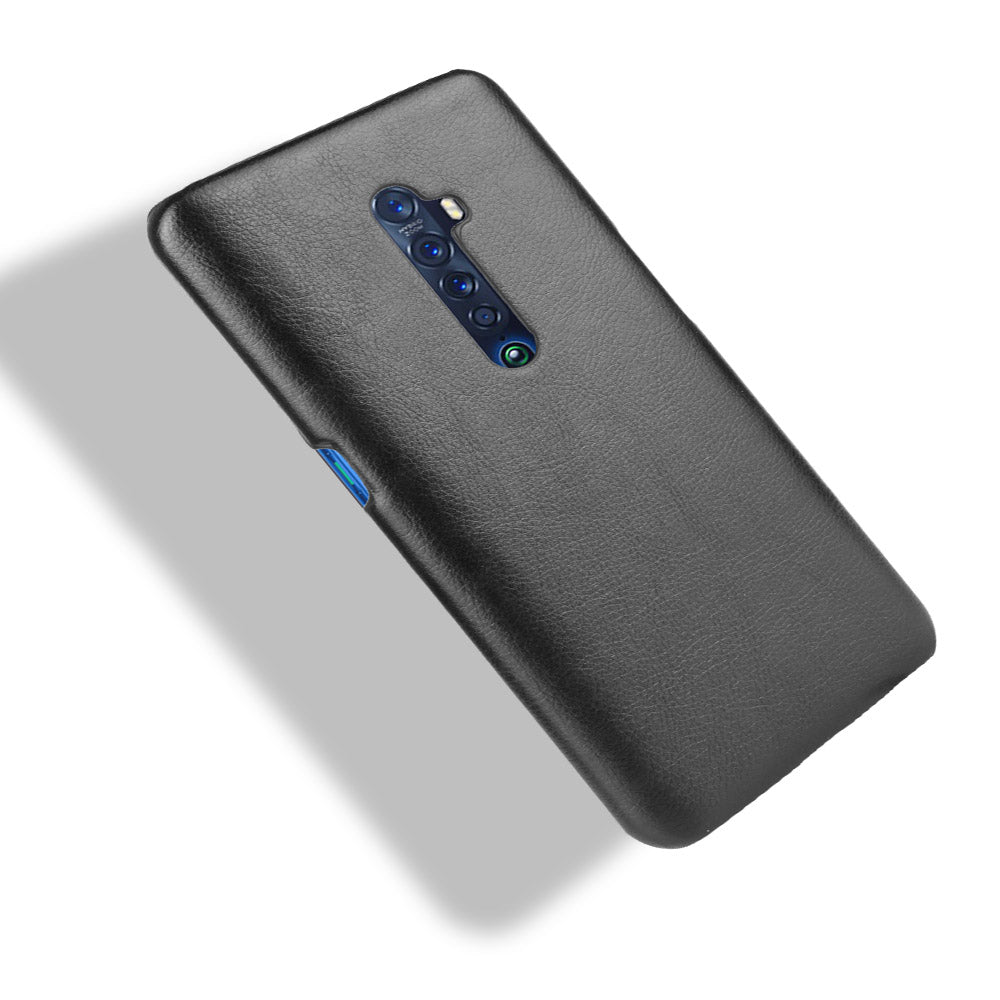 Litchi Texture PU Leather Coated PC Back Case for OPPO Reno 2