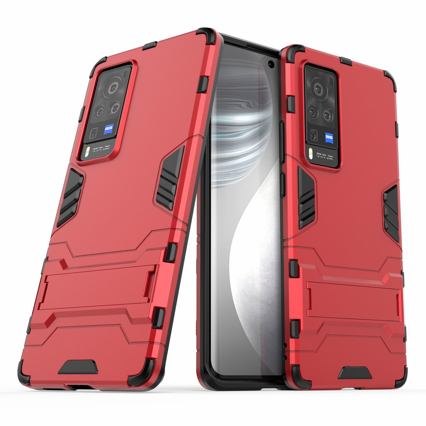 2 in 1 Dual Layer Plastic + TPU Hybrid Phone Cover Case with Kickstand for vivo X60 Pro (China)