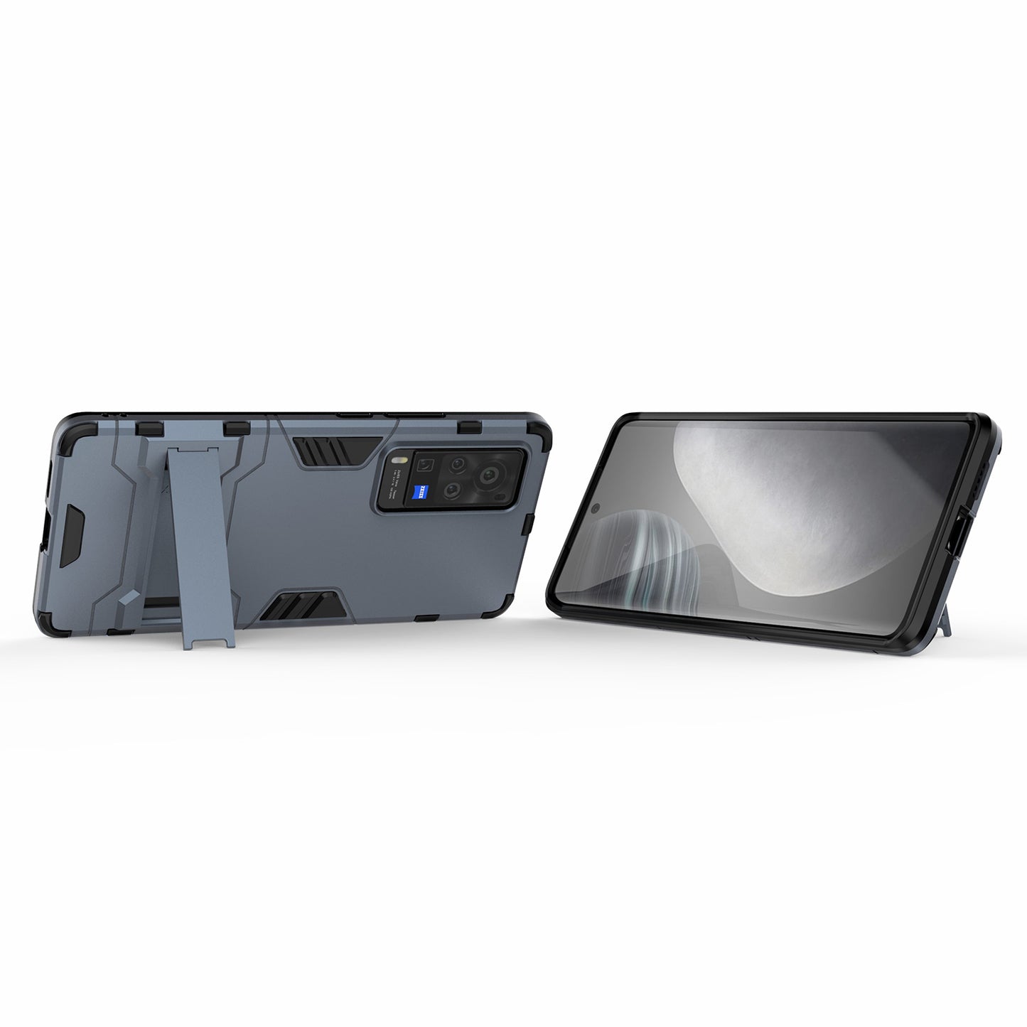 2 in 1 Dual Layer Plastic + TPU Hybrid Phone Cover Case with Kickstand for vivo X60 Pro (China)
