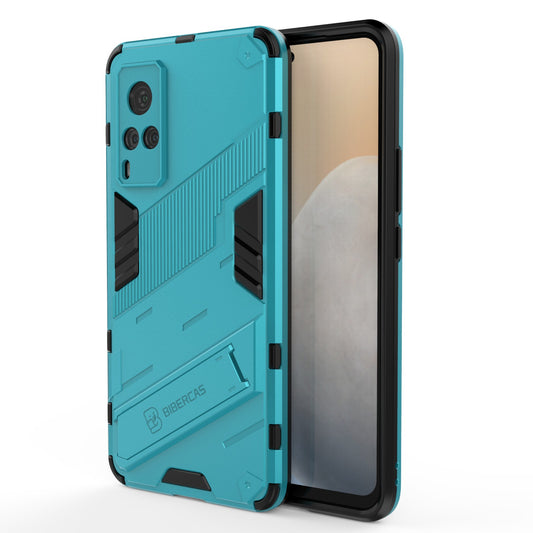 Shockproof PC + TPU Hybrid Phone Case Cover Protector with Kickstand for vivo X60 5G