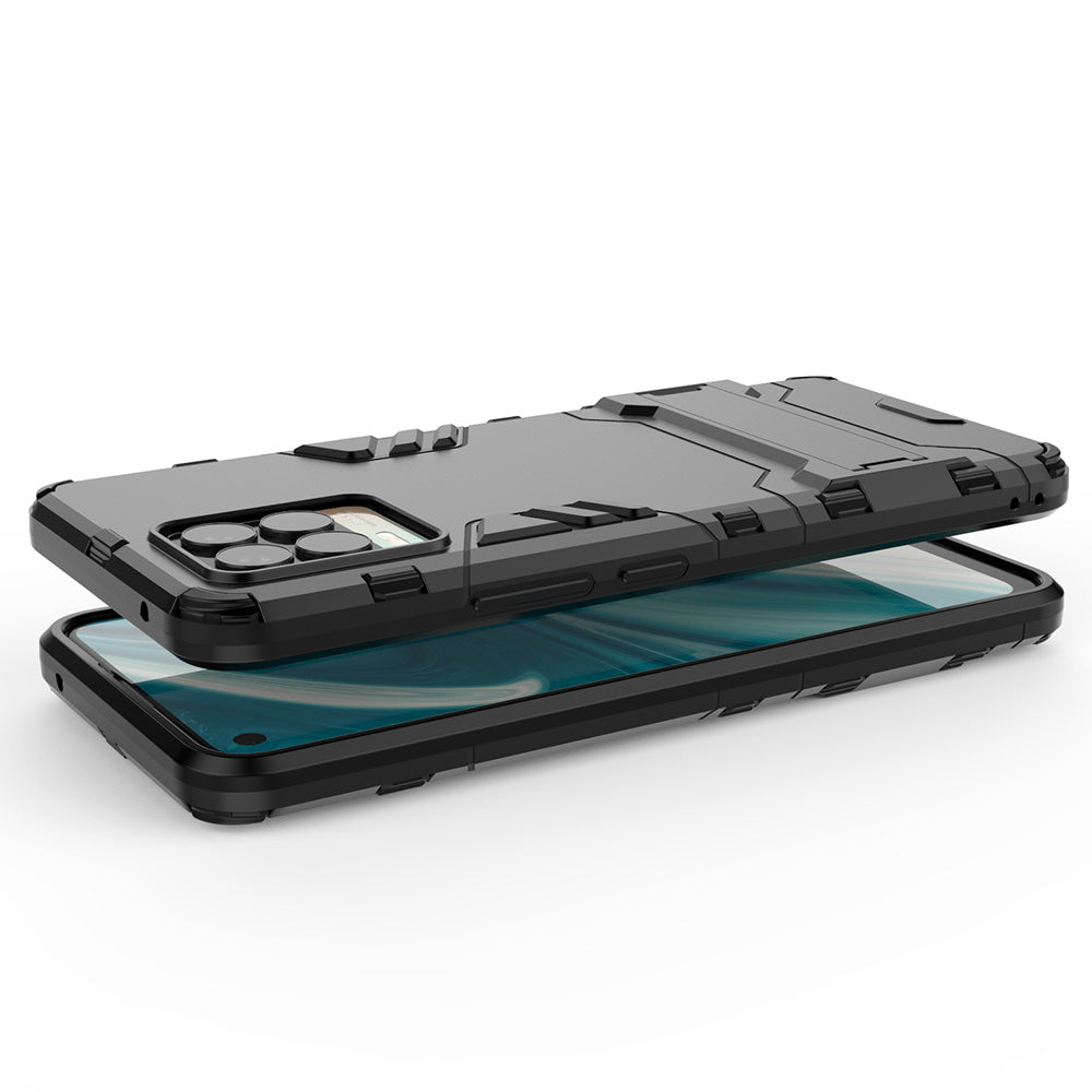 2-in-1 PC + TPU Hybrid Phone Case Cover Shell with Kickstand for Realme 8 4G