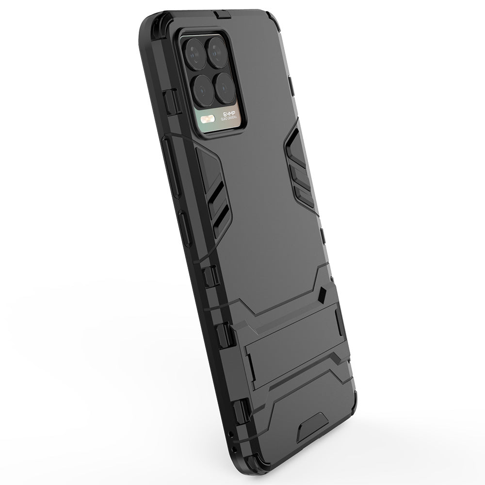 2-in-1 PC + TPU Hybrid Phone Case Cover Shell with Kickstand for Realme 8 4G