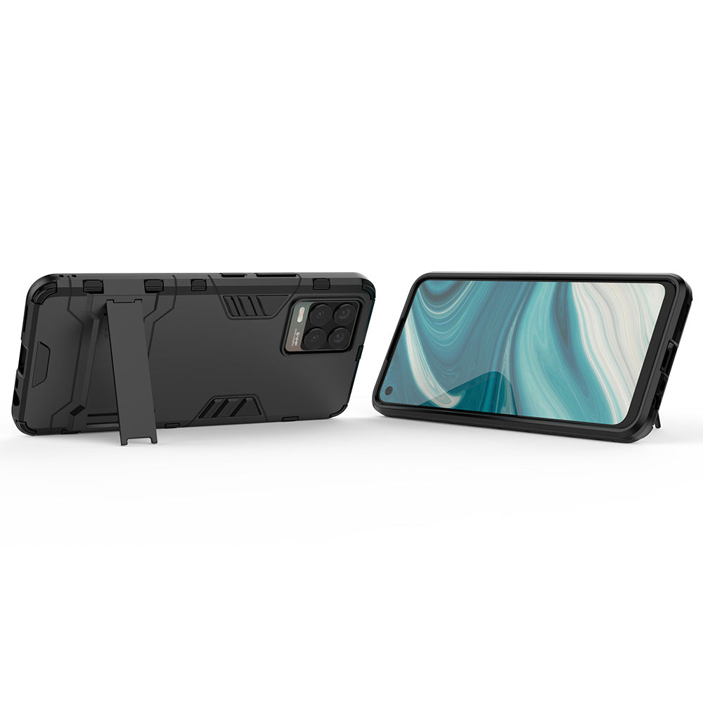 2-in-1 PC + TPU Hybrid Phone Case Cover Shell with Kickstand for Realme 8 4G