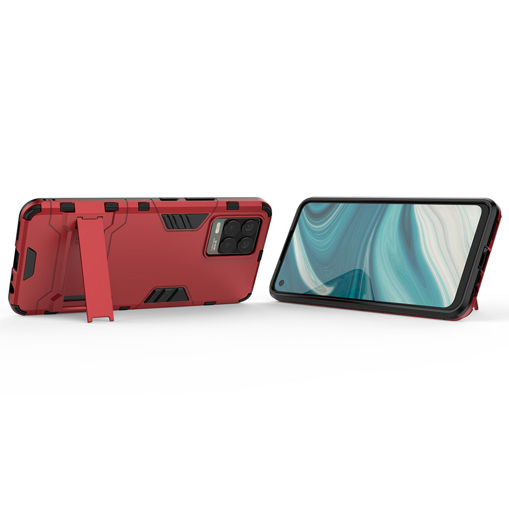 2-in-1 PC + TPU Hybrid Phone Case Cover Shell with Kickstand for Realme 8 4G