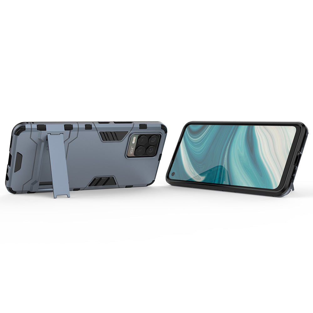 2-in-1 PC + TPU Hybrid Phone Case Cover Shell with Kickstand for Realme 8 4G