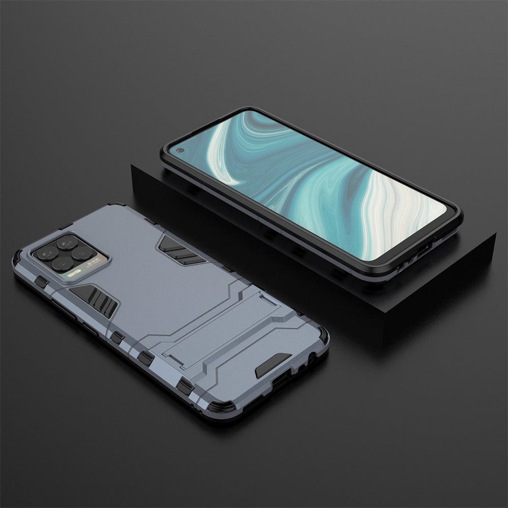 2-in-1 PC + TPU Hybrid Phone Case Cover Shell with Kickstand for Realme 8 4G