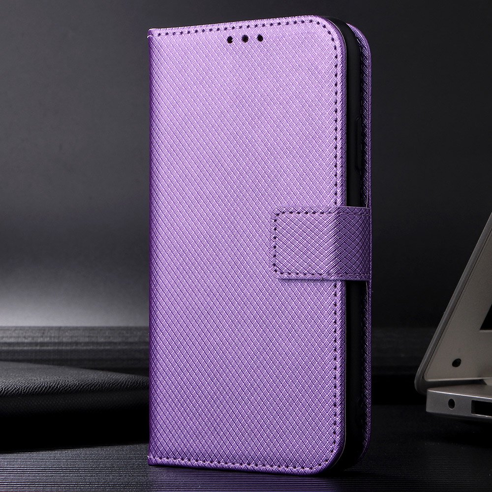 All-inclusive Protection Phone Case for vivo Y76 5G Anti-fall PU Leather Magnetic Wallet Stand Shell Folio Flip Cover with Diamond Texture