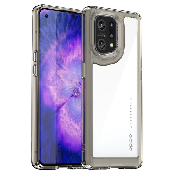 TPU + Acrylic Hybrid Case for Oppo Find X5, Independent Buttons Shockproof Protective Phone Cover