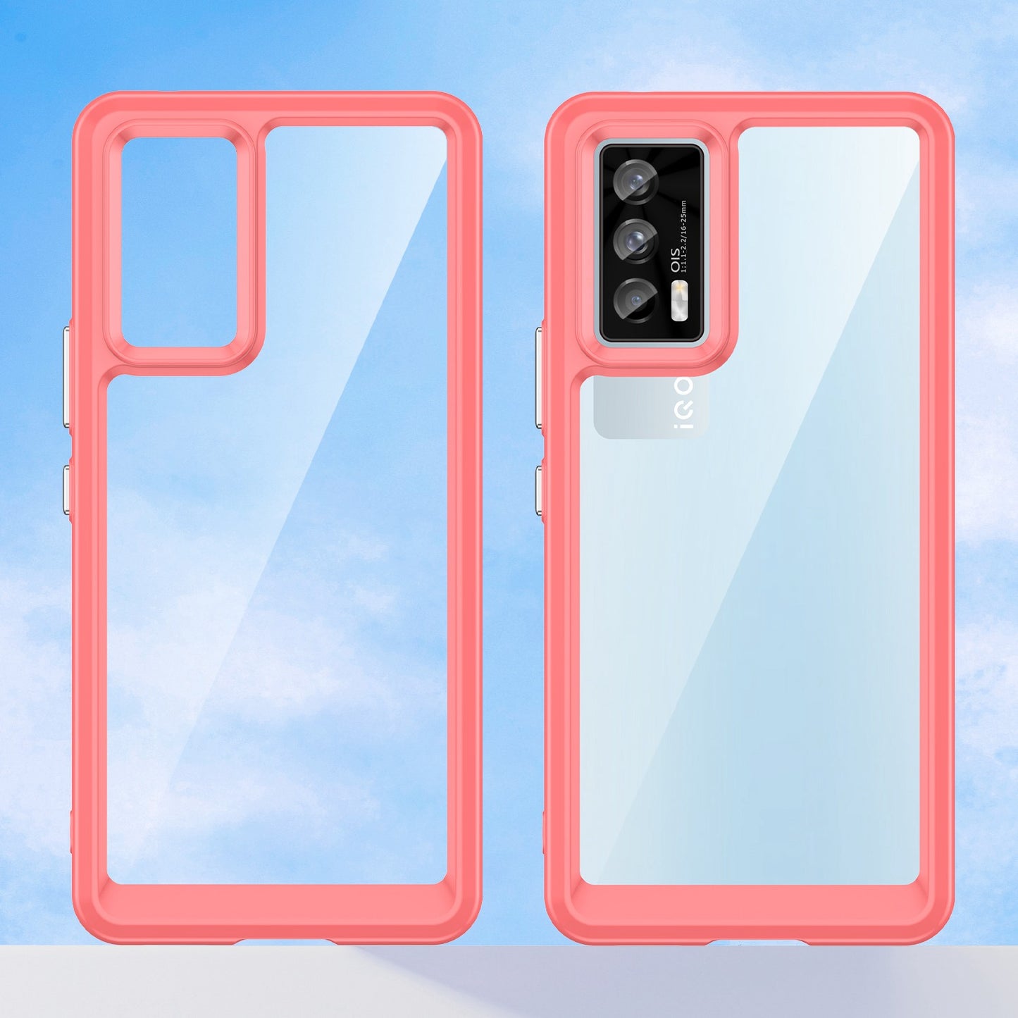For vivo iQOO 7 (India) 5G/iQOO Neo5 Wear-resistant Anti-drop Transparent Back Case Hybrid Acrylic + TPU Mobile Phone Cover with Independent Buttons