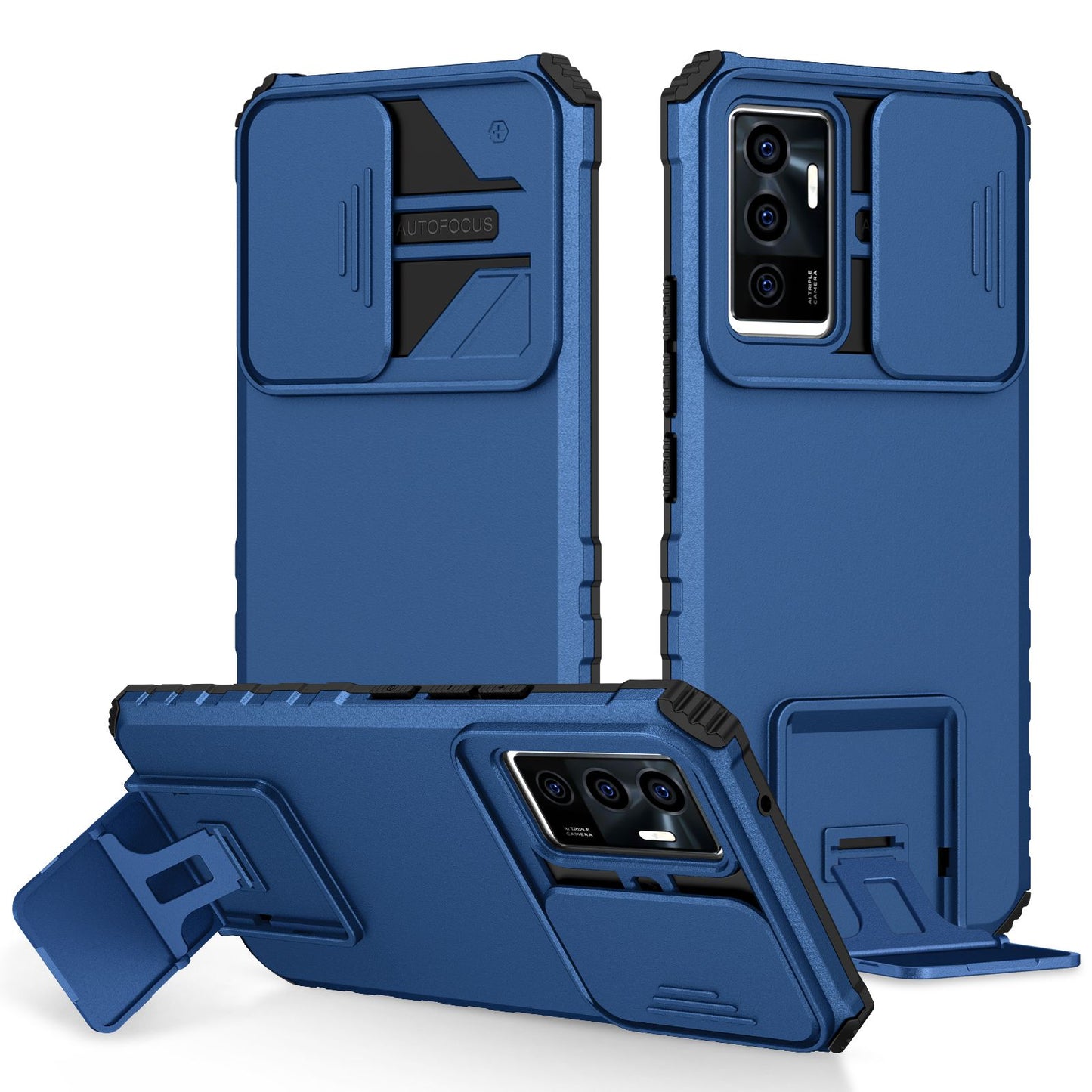 Protective Phone Case for vivo V23e 5G/S10e 5G Kickstand PC + TPU Cover with Sliding Camera Protection