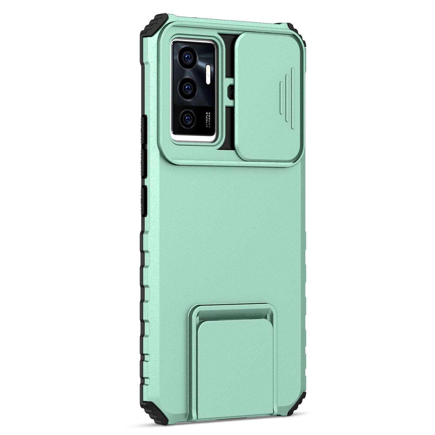 Protective Phone Case for vivo V23e 5G/S10e 5G Kickstand PC + TPU Cover with Sliding Camera Protection