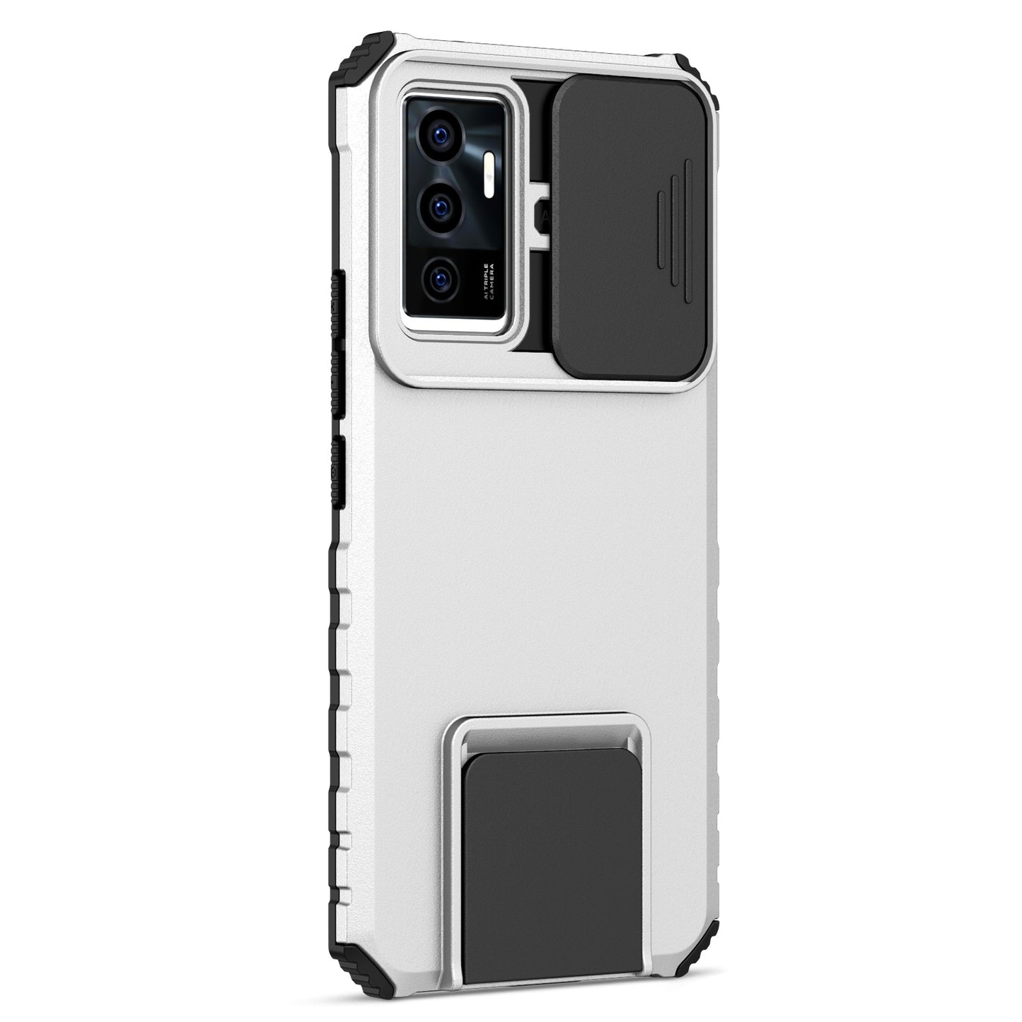 Protective Phone Case for vivo V23e 5G/S10e 5G Kickstand PC + TPU Cover with Sliding Camera Protection