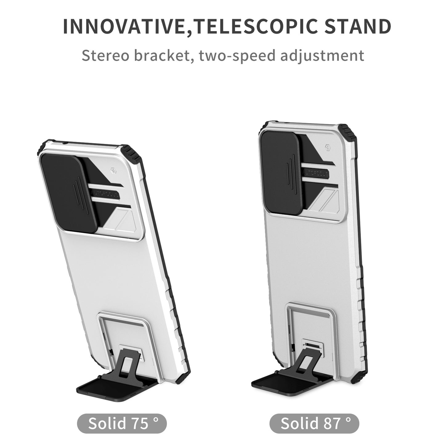 Protective Phone Case for vivo V23e 5G/S10e 5G Kickstand PC + TPU Cover with Sliding Camera Protection