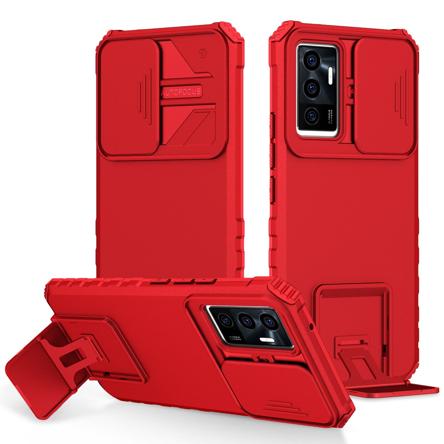 Protective Phone Case for vivo V23e 5G/S10e 5G Kickstand PC + TPU Cover with Sliding Camera Protection