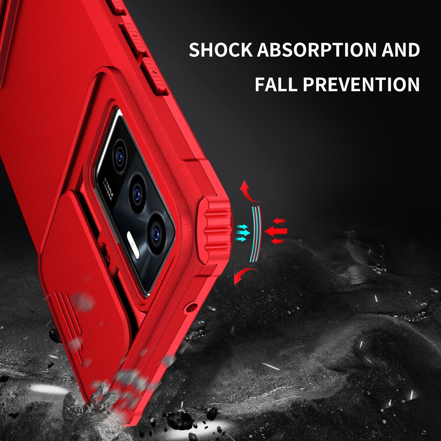 Protective Phone Case for vivo V23e 5G/S10e 5G Kickstand PC + TPU Cover with Sliding Camera Protection