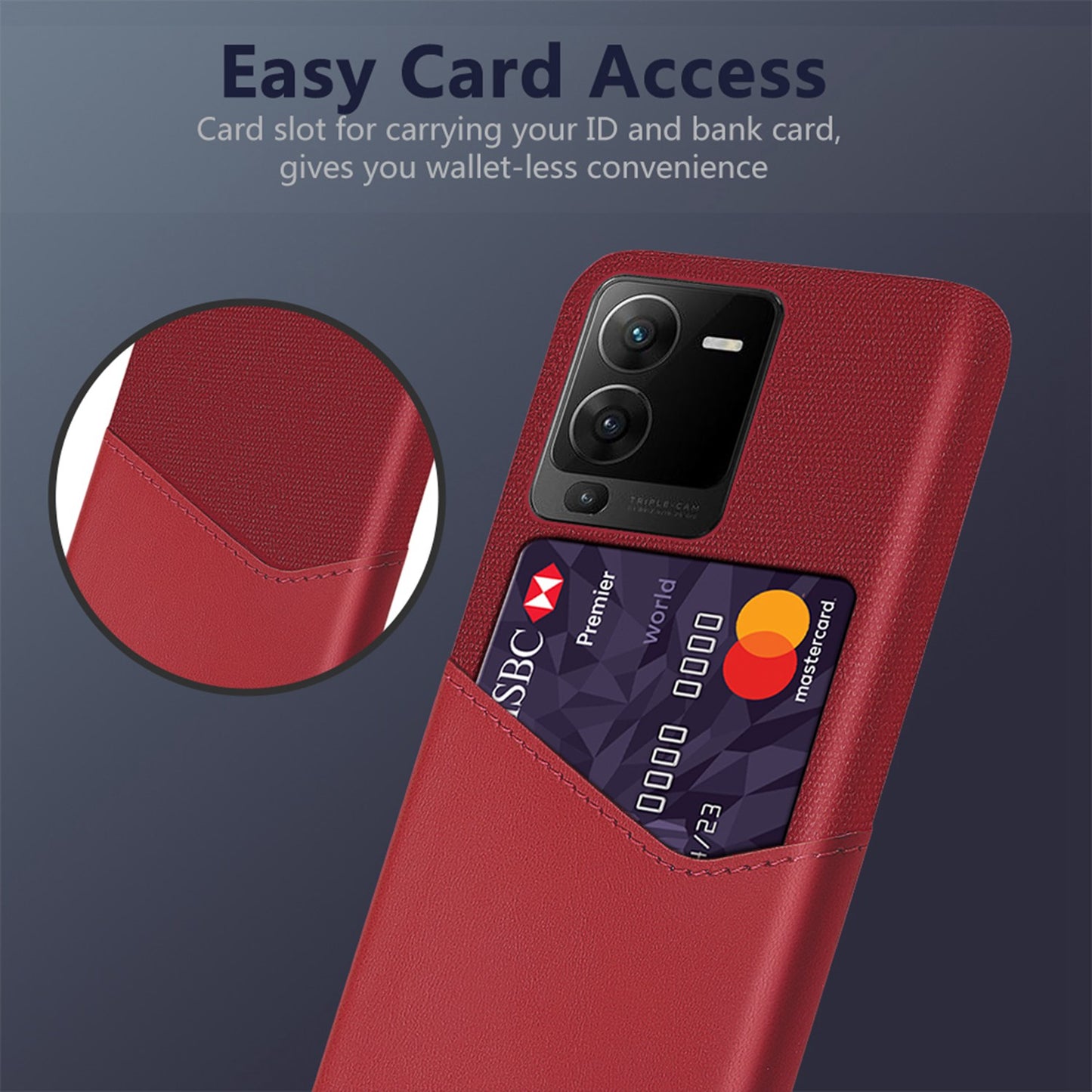 For vivo S15 Pro 5G Shock-resistant Cloth Texture Card Holder Phone Case PU Leather Coated PC Protective Cover