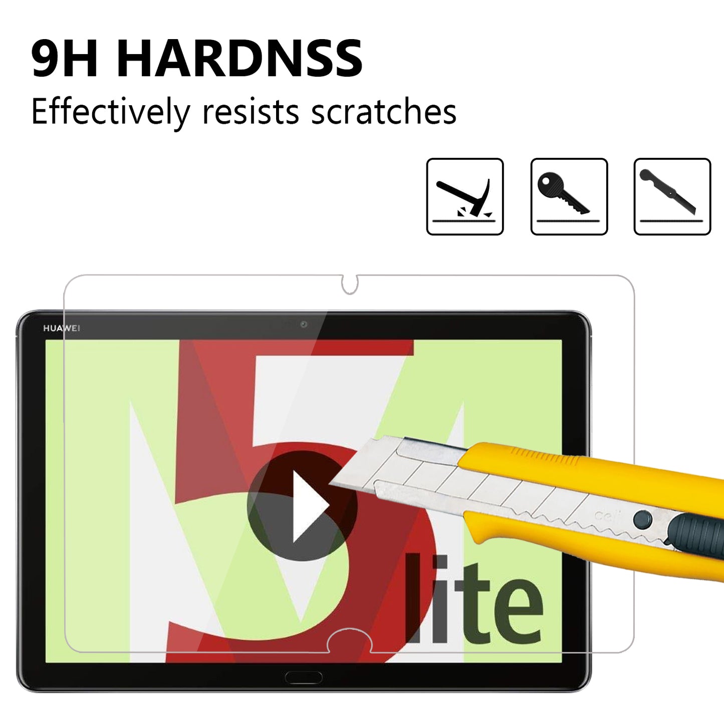 For Huawei MediaPad M5 lite 10 0.25mm 9H Full Coverage Tempered Glass Screen Protector Film