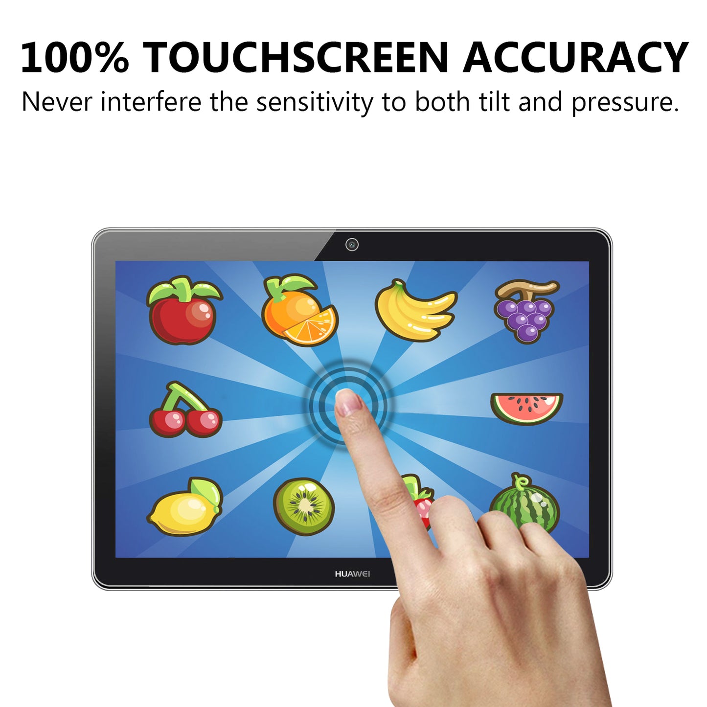 For Huawei MediaPad T3 10 0.25mm Arc Edge 9H Full Screen Covering Shockproof Tempered Glass Guard Film